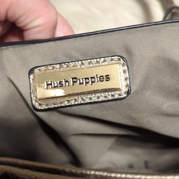 Gold metallic Hush Puppies shoulder bag purse - Picture 4 of 5